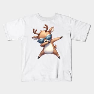 Christmas Reindeer Dabbing Dance Kids T-Shirt